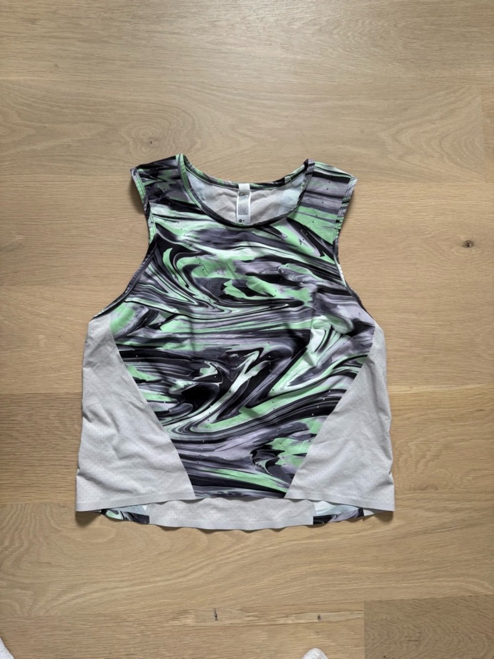 lululemon athletica Green and Black Marble Print Workout Tank